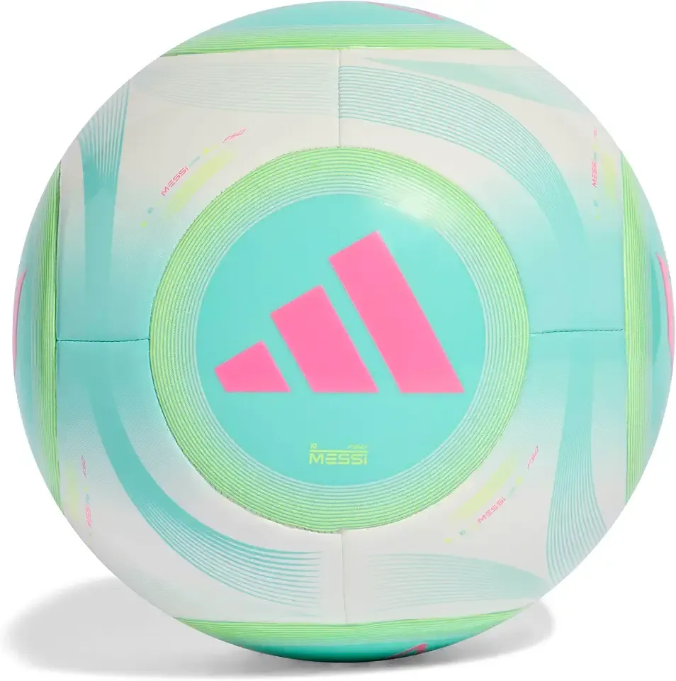 Unisex-Adult Messi Club Ball, White/Flash Aqua/Halo Mint/Lucid Pink, 5