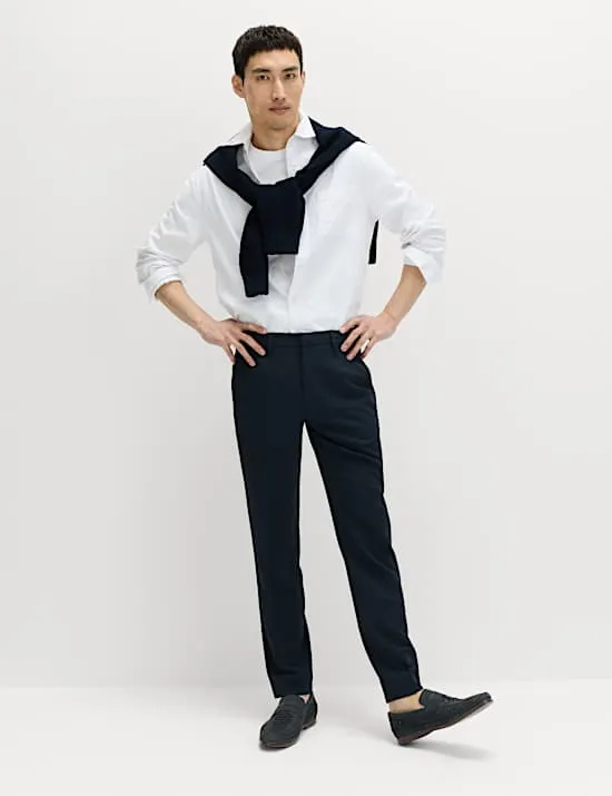 Auf Figur geschnittene Flatfront-Hose mit Stretchanteil