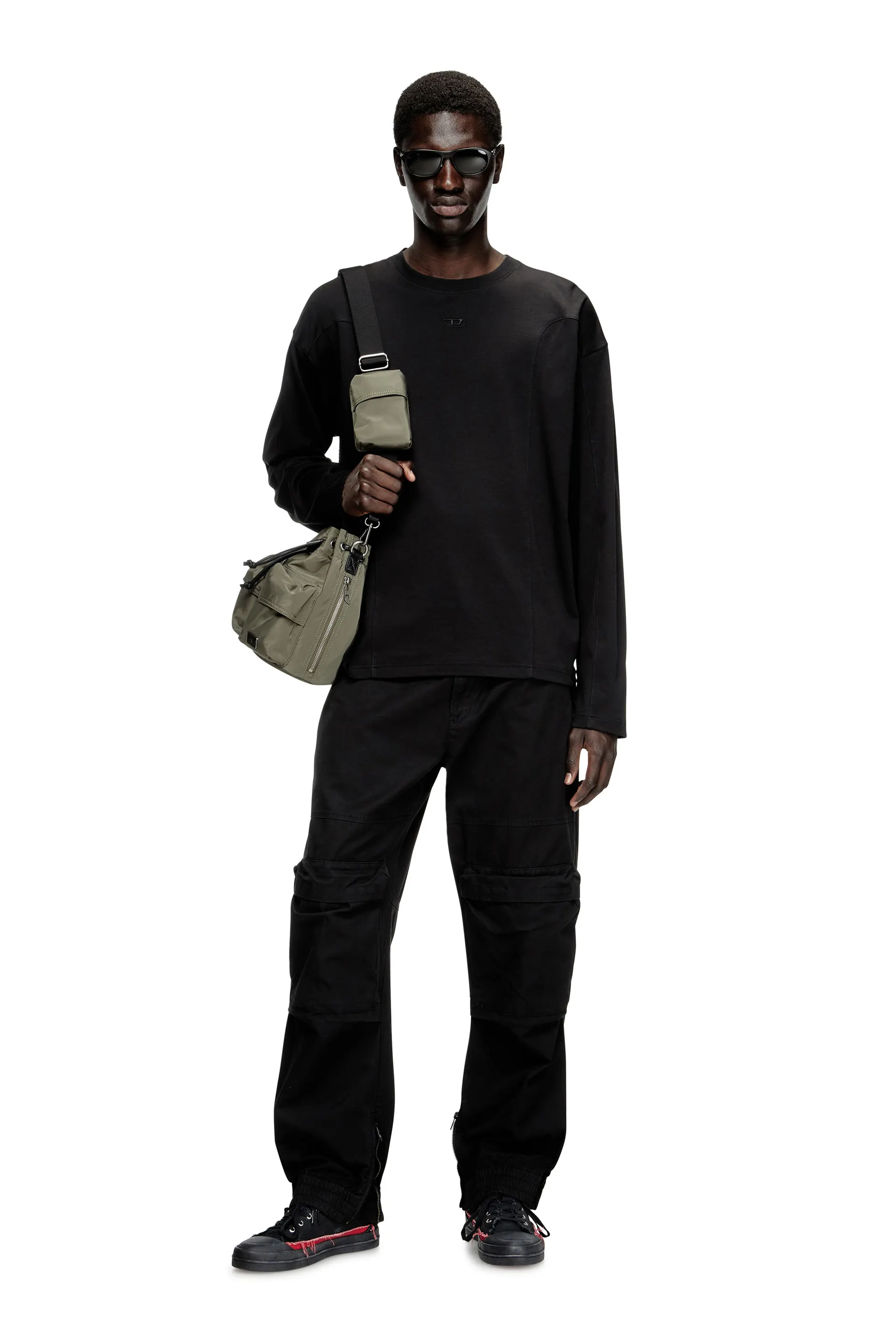 Long-sleeve T-shirt with panels