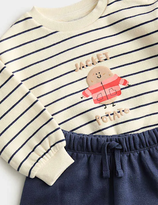 2-teiliges Outfit mit hohem Baumwollanteil und Backkartoffel-Mtiv (0–36 M.)