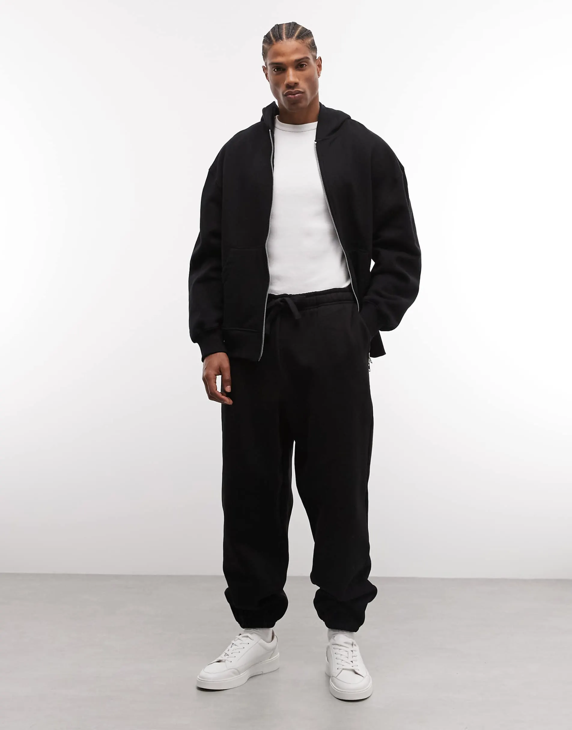 ASOS DESIGN premium heavyweight relaxed jogger in 400gsm in black