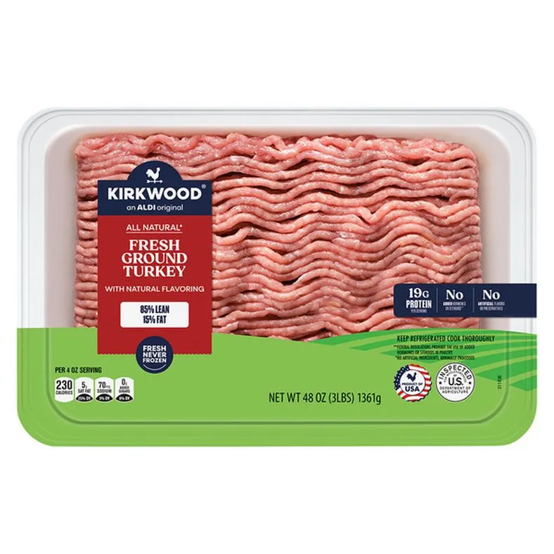 Kirkwood USDA Fresh Ground Turkey 85% Lean 15% Fat
