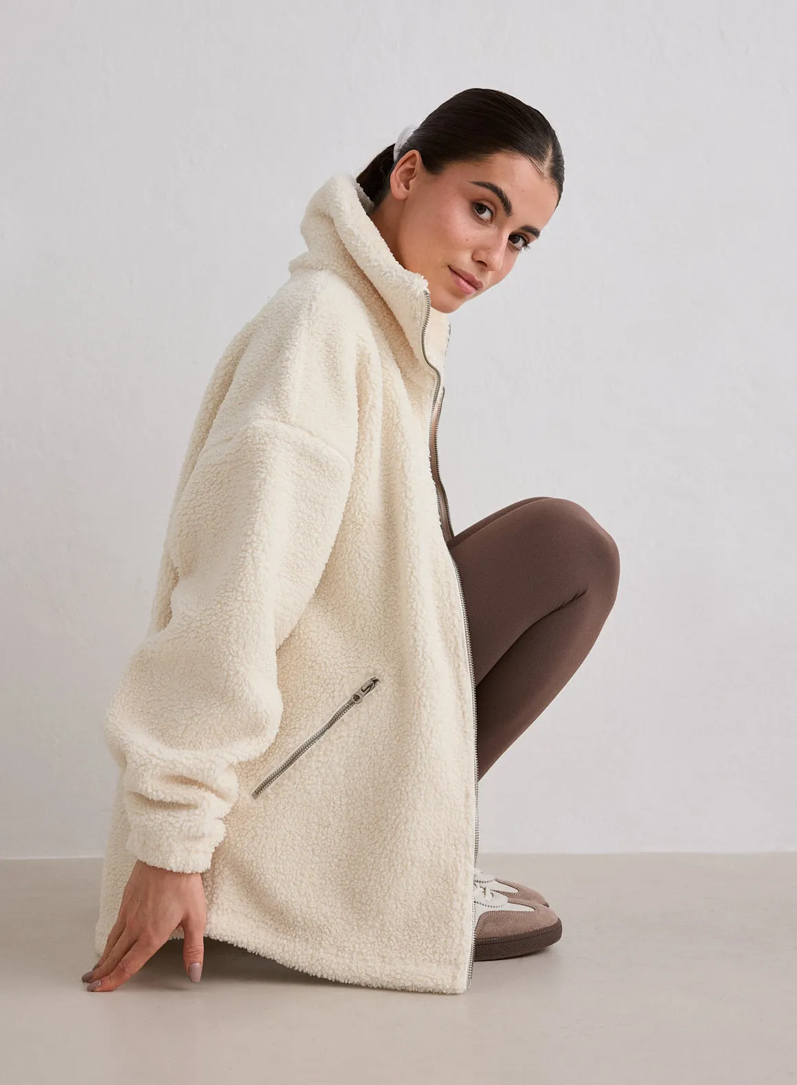 Almond White Pile Jacket