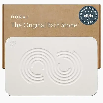 Dorai Home Stone Bath Mat - Premium Diatomaceous Earth Bath Floor Mats with Non-Slip Base, Fast-Drying Modern Shower Mat for Bathroom | Zen Sandstone - 23.6"x15.4" Dorai Home Stone Bath Mat - Premium Diatomaceous Eart…
