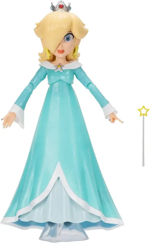 The Super Mario Galaxy Movie 5” Action Figures Series 1 – Rosalina Figure with Wand and Clear Stand Accessories - Premium Details 10 Points of Articulation