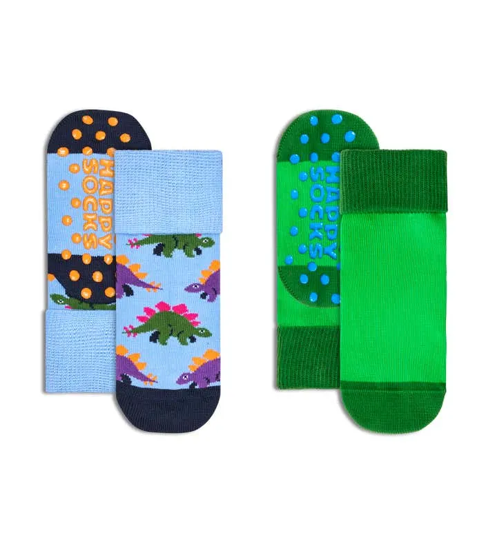 Kids 2-Pack Cute Stegosaurus Anti Slip Socks