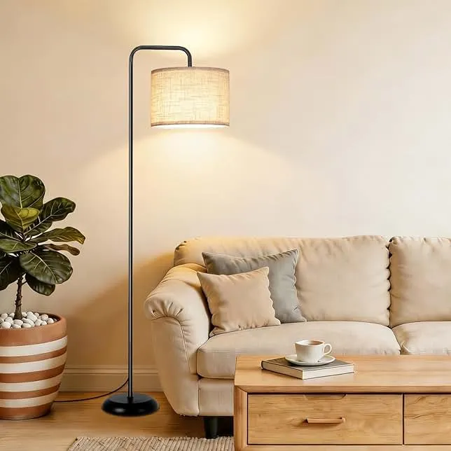 TJOY Floor Lamp for Living Room, Floor Lamp with 12W 3 Color Temperatures Bulb, Metal Standing Lamp with Extended Arm, Modern ARC Standing Lamp for Bedroom, Couch, Reading Nook, Office &Nursery, Black