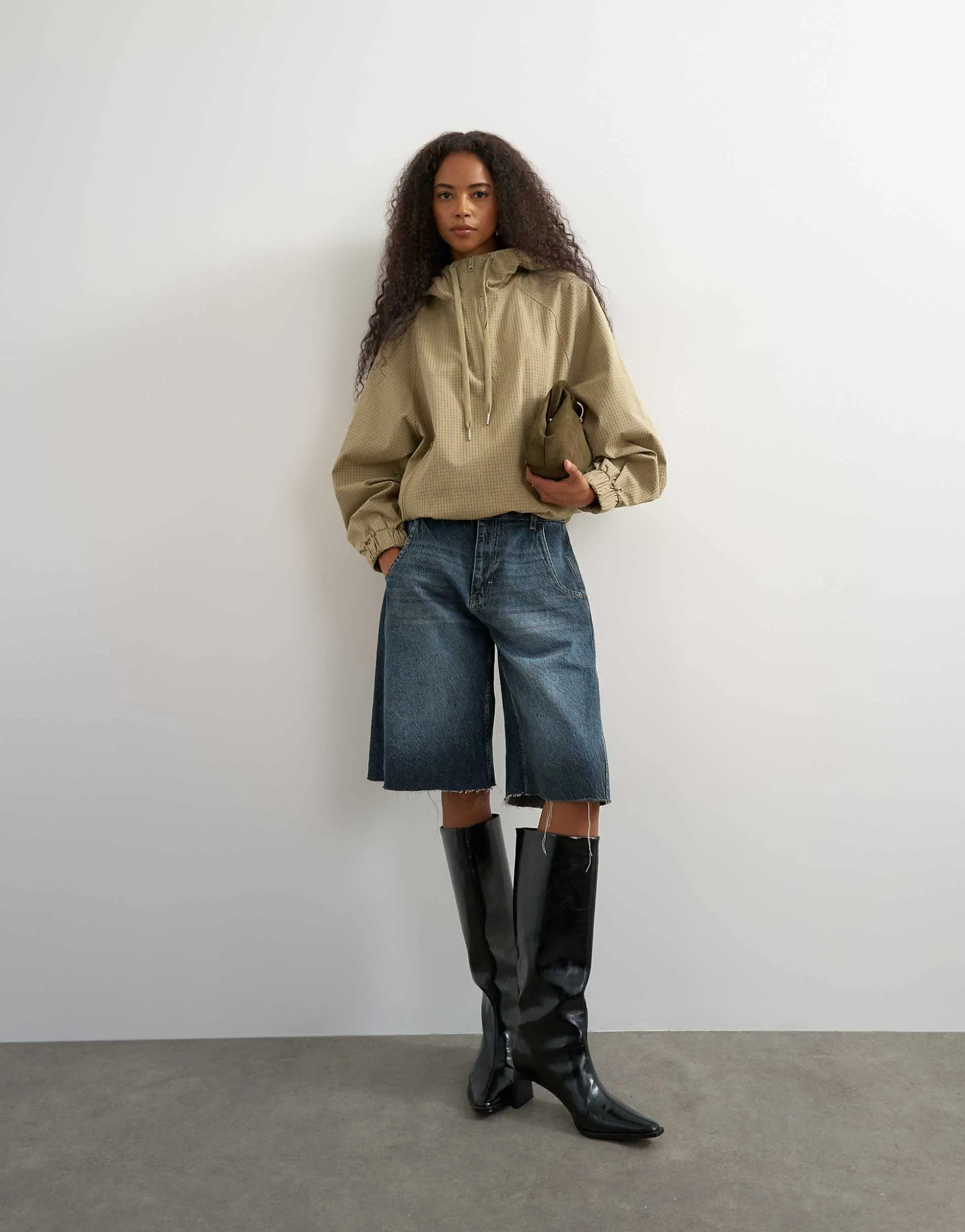 Topshop check cargo jacket in check