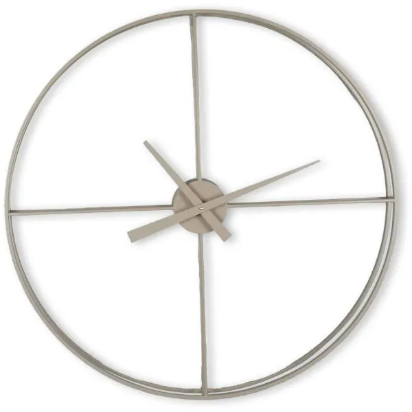 Klok Nimar metaal rond 80cm taupe strak dessin 61