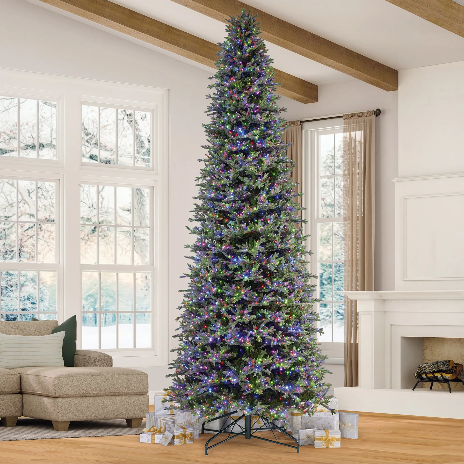 15' Pre-Lit Radiant Micro LED with Twinkle Artificial Christmas Tree
