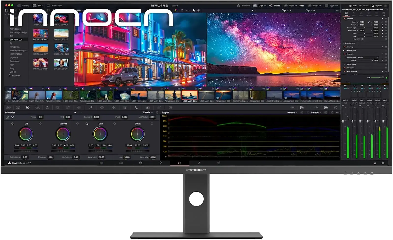 INNOCN 40 Inch 5K 5120 x 2160p Ultrawide Monitor for Laptop, 21:9, 100Hz, IPS, HDMI, DP, FreeSync, HDR400, USB-C, DeltaE<2, Built-in Speakers, Height Adjustable, Black - 40C1U