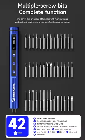 MECHANIC OFFICIAL ES420 Electric Screwdriver 42 IN 1 Set Tools For Mobile Phone Disassembly Tools Phone Repair