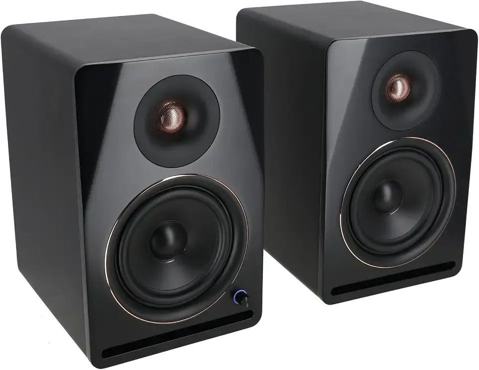 Rockville APM8B V2 8" Black Powered Studio Monitor Speakers Pair | 500W Peak / 160W RMS, USB Soundcard, Bluetooth 5.3, XLR/TRS/RCA Inputs, RCA Output, Bass/Treble Controls, Class D Bi-Amped