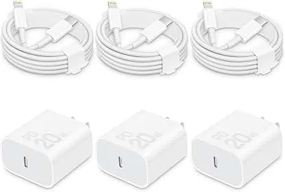 CXX 20W Fast Charger for iPhone 14/13/12 [3-Pack, MFi…