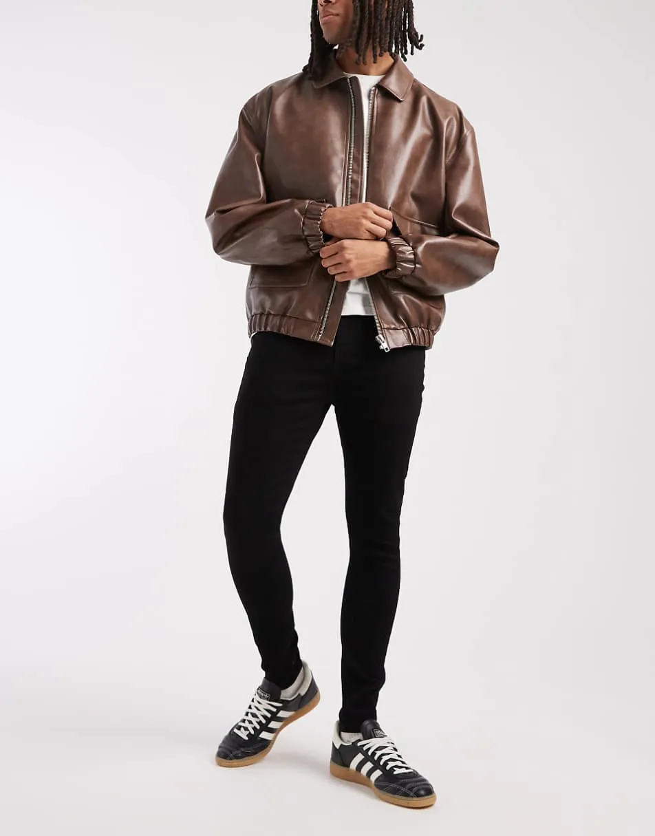 ASOS DESIGN spray on jeans with power stretch in black