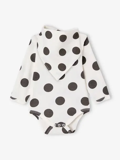 Coffret naissance body bébé et bavoir à pois - écru