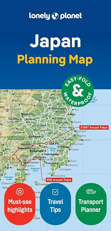 Lonely Planet Japan Planning Map: Durable, Waterproof, Easy-Fold Travel Map with Attractions, Itineraries & Transport Guide | Handy Slipcase for Japan Adventures