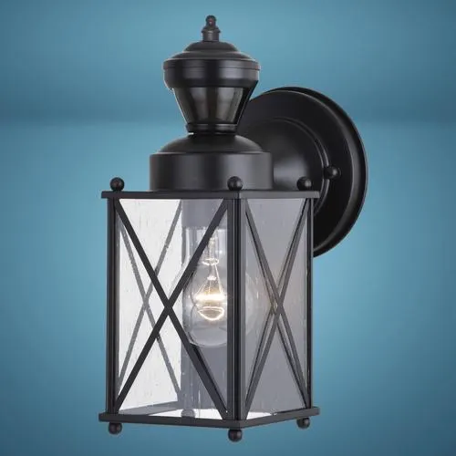 Patriot Lighting® Damien Matte Black Outdoor Motion Sensing Wall Light