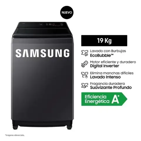 Lavadora Samsung 19KG WA19CG6441BD Gris