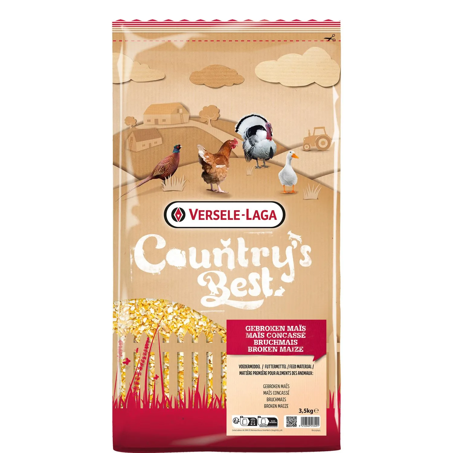Versele-Laga Country`s Best Gebroken Mais - Pluimveevoer - 3.5 kg