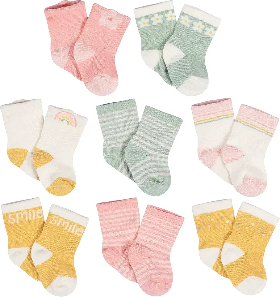 Unisex Baby 8-pair Wiggle-proof Sock