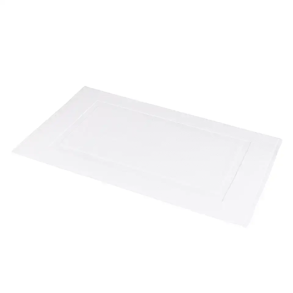 Amazon Basics Non-Slip Cotton Bath Mat, 100% Cotton Absorbent, Machine Washable, 31" L x 20" W, Bright White