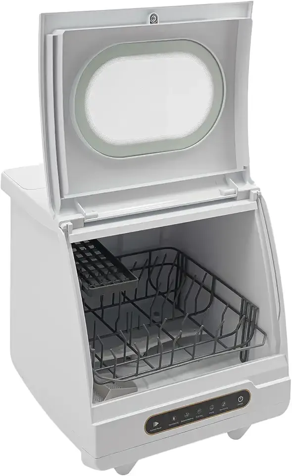 Portable Countertop Dishwasher, Compact Mini Dishwasher with 6-Set Capacity, 12 Spray Nozzles for Apartments/RVs/Dorms, 55dB Quiet, 110V US Plug