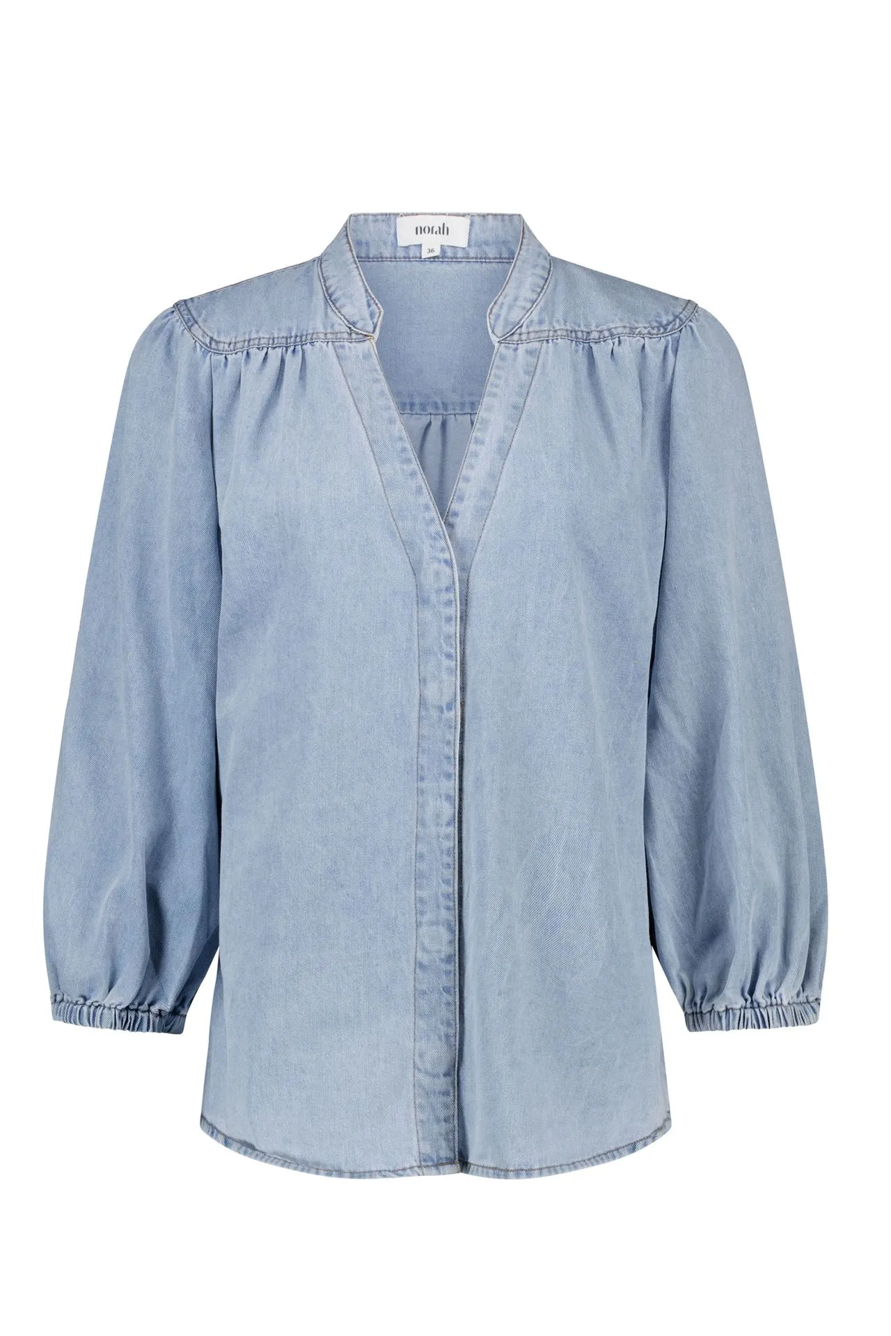 Lichtblauwe denim blouse