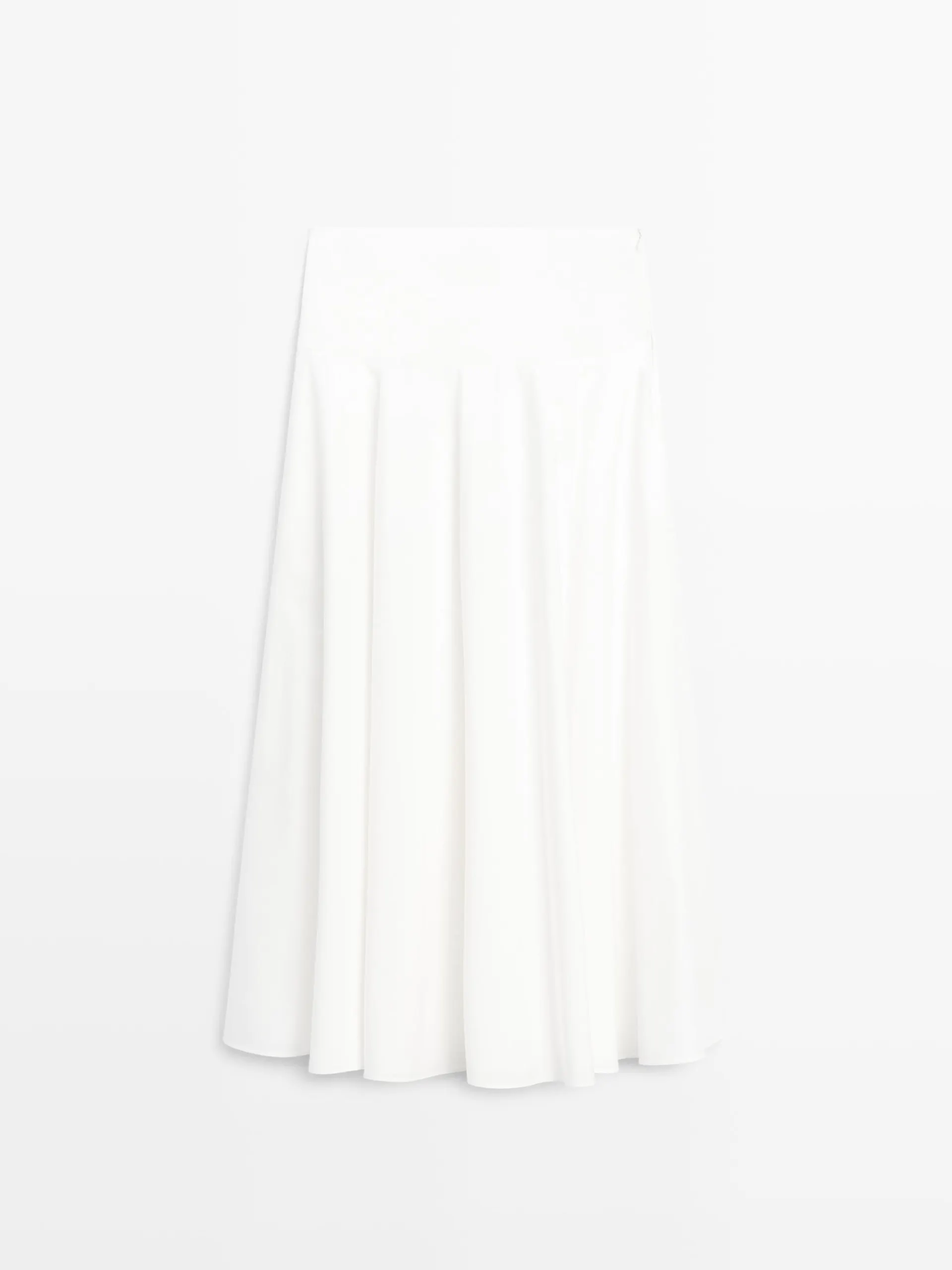 Polodlouhá sukně s detailem sedla 100% bavlna