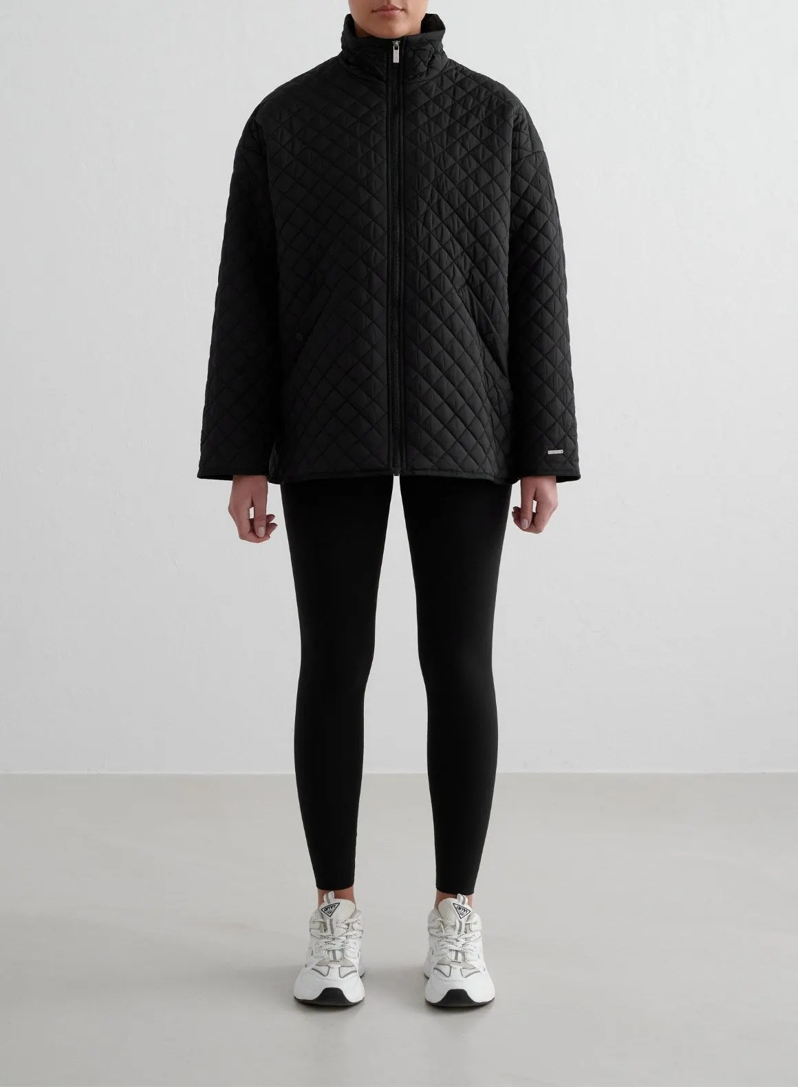 Black Oversized Quilted Jacket