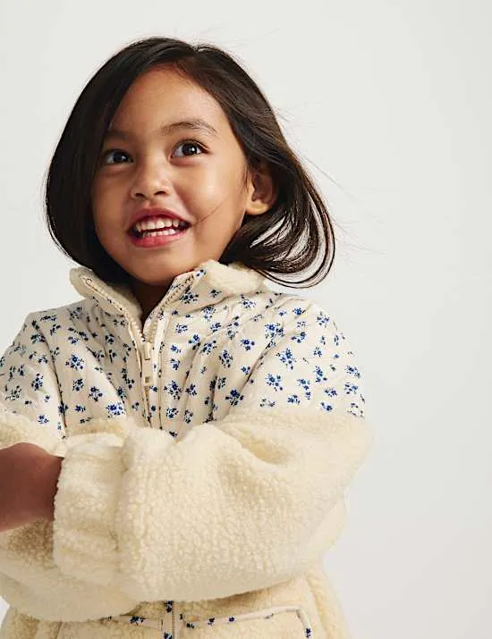 Floral Borg Jacket (2-8 Yrs)