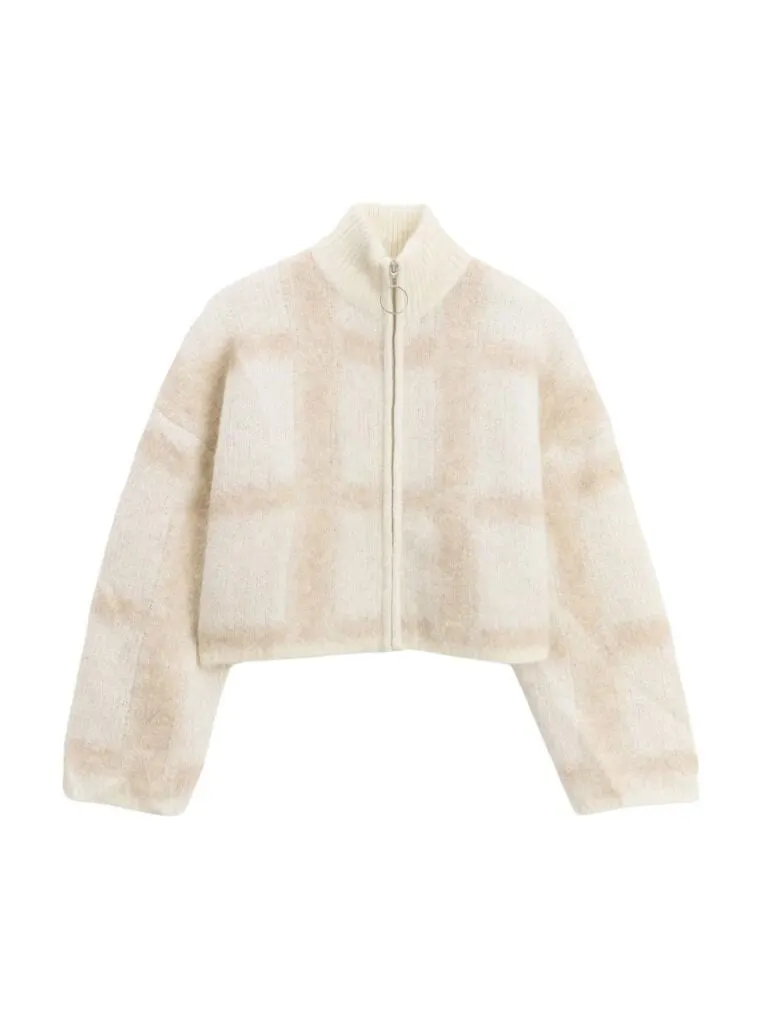 Tine Light Check Cardigan - Beige