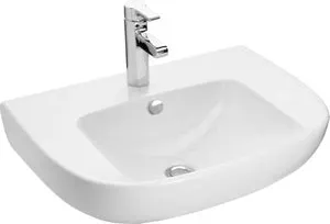 JACOB DELAFON Lavabo cerámico 60x49 cm Sin Pedestal, con Orificio central para grifería, Blanco Brillo ODEON UP E4736-00