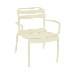 Stapelbare tuinfauteuil Napoli - beige - 75.5x68x65 cm