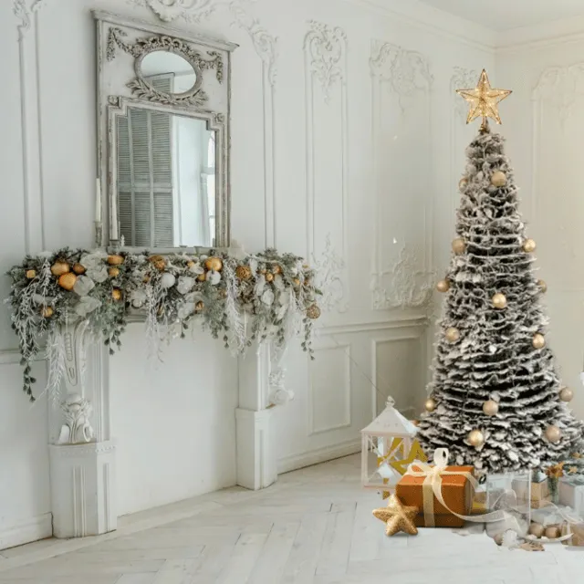 ÁRBOL NAVIDAD PLEGABLE ROSÉ HOME 180 CMS BOLAS DORADAS