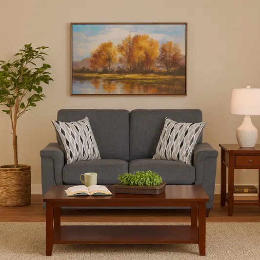 Chelsea 60" Loveseat with Decorative Pillows by Homelegance - Gray