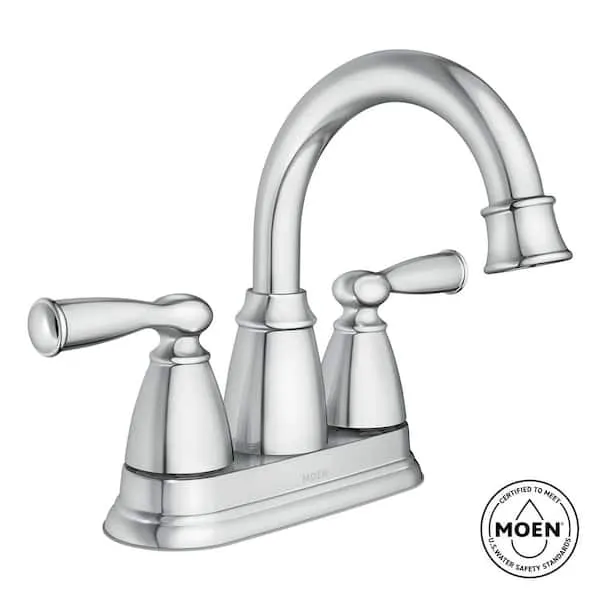 MOEN Banbury 4 in.​ Centerset Double Handle Bathroom Faucet in Chrome