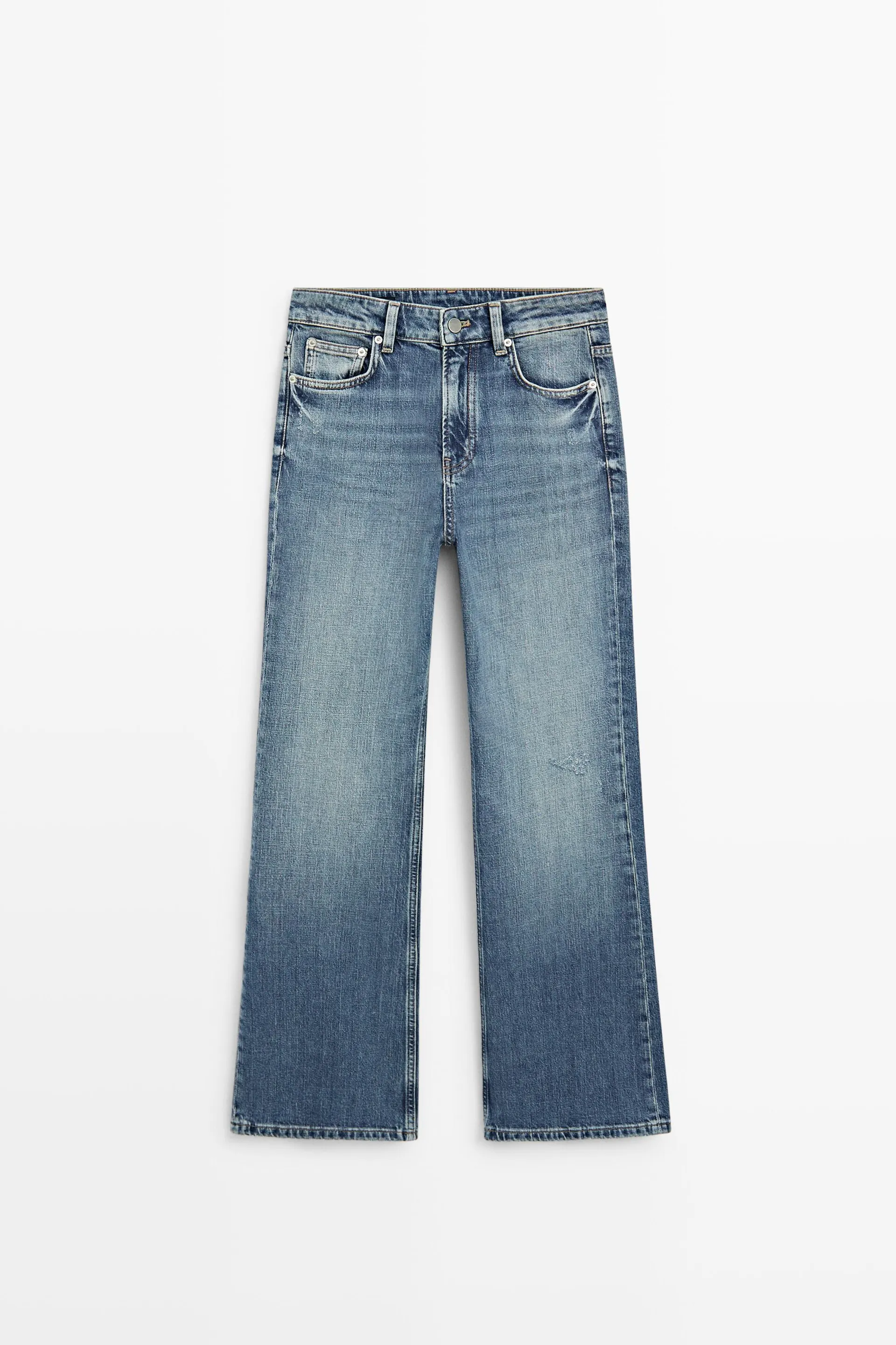 High-waist boot-cut jeans