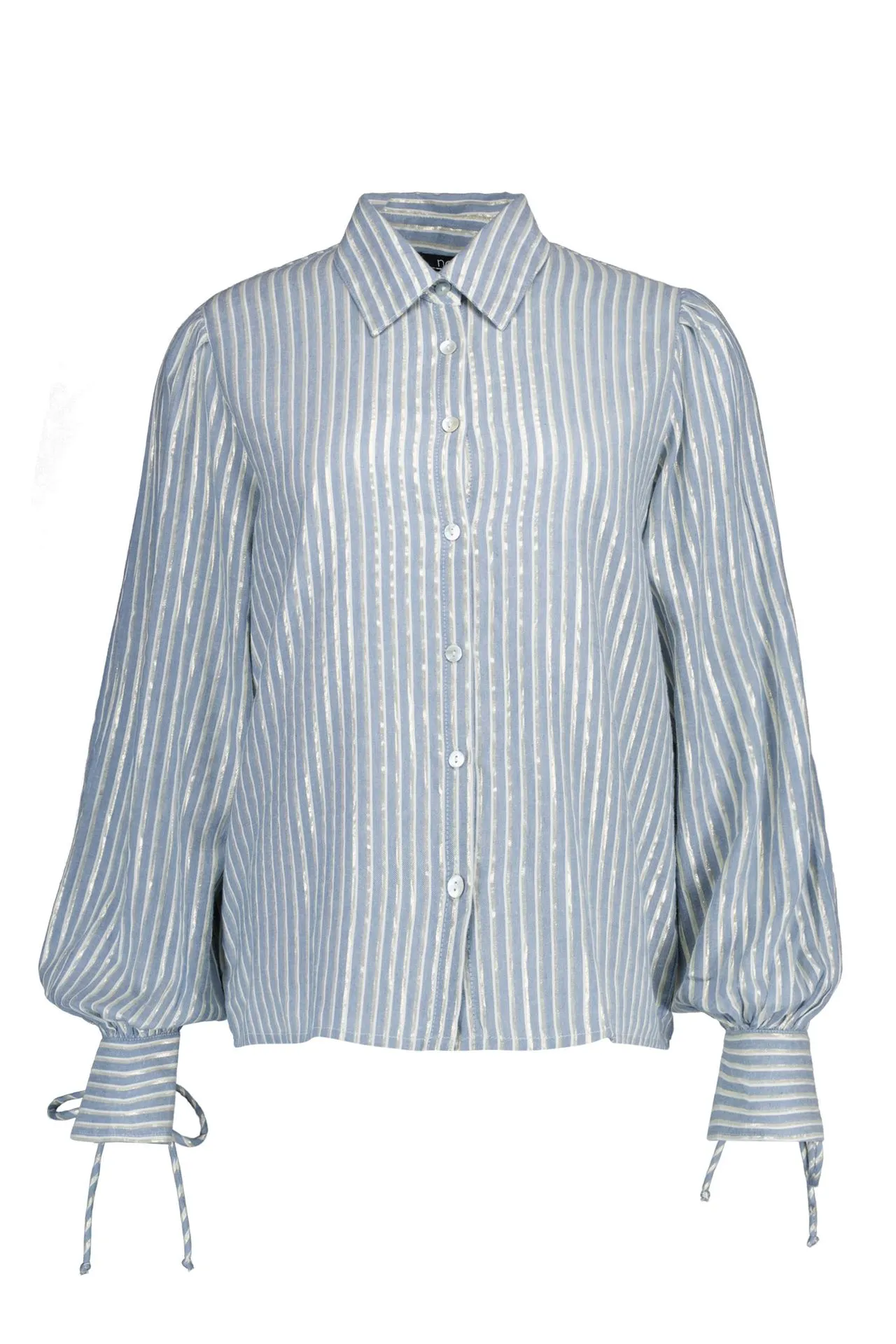 Blauw/wit gestreepte blouse