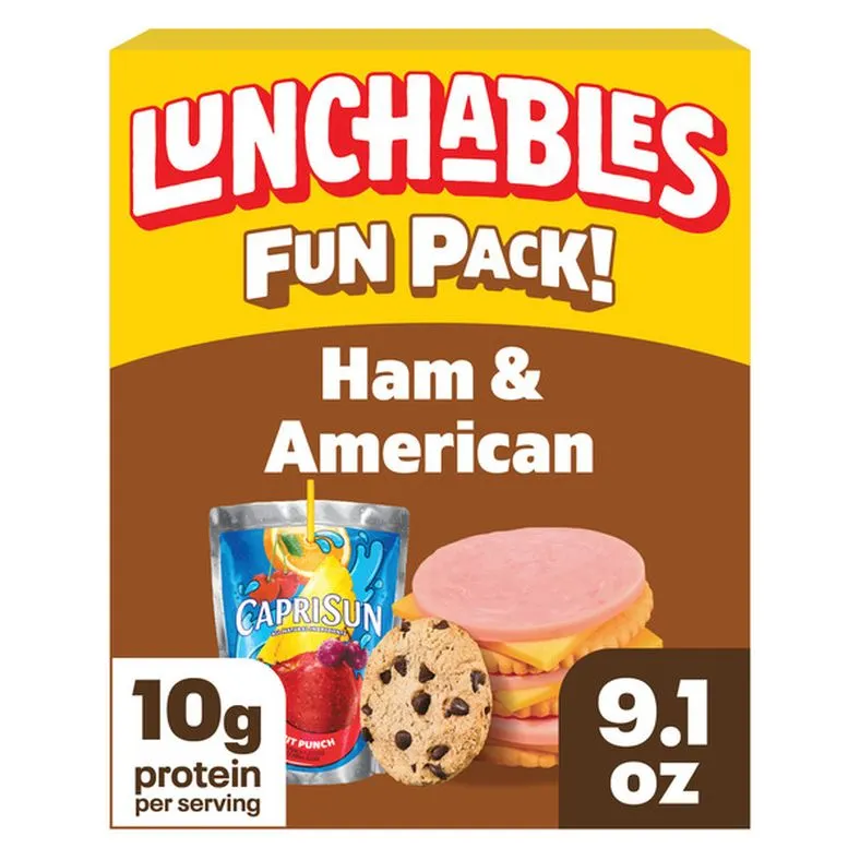 Oscar Mayer Ham & American Cracker Stackers with Capri Sun Fruit Punch & Chocolate Chip Cookies