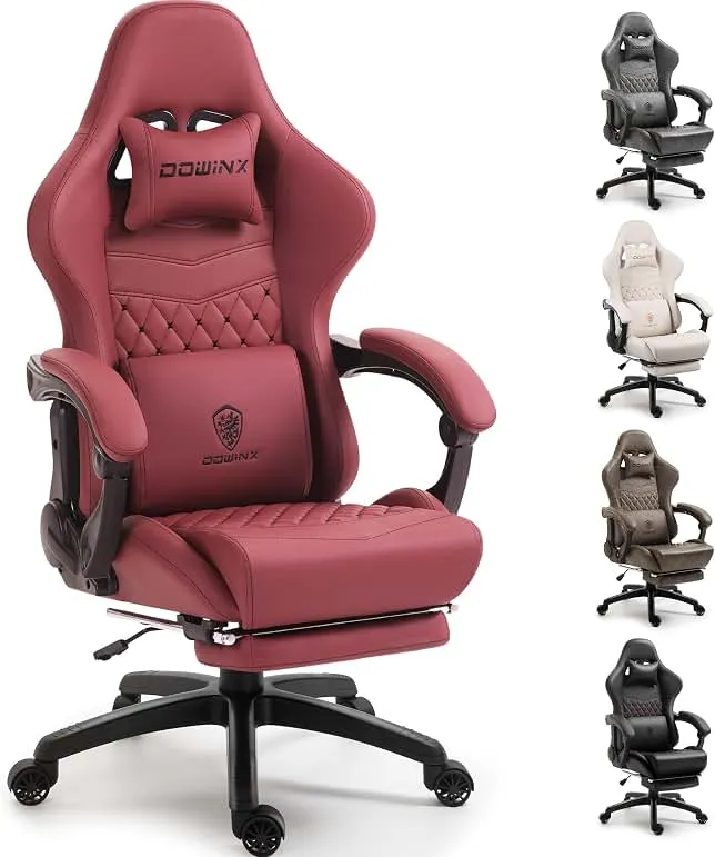 Dowinx Big & Tall Vintage Gaming Chair for Adults, 400 lb Capacity Heavy Duty Ergonomic Computer Chair with Massage Lumbar, Footre…