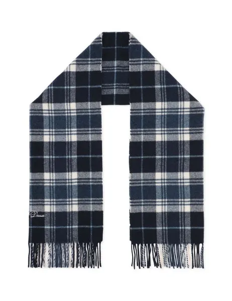 Signature Check Scarf Dark Navy Blue