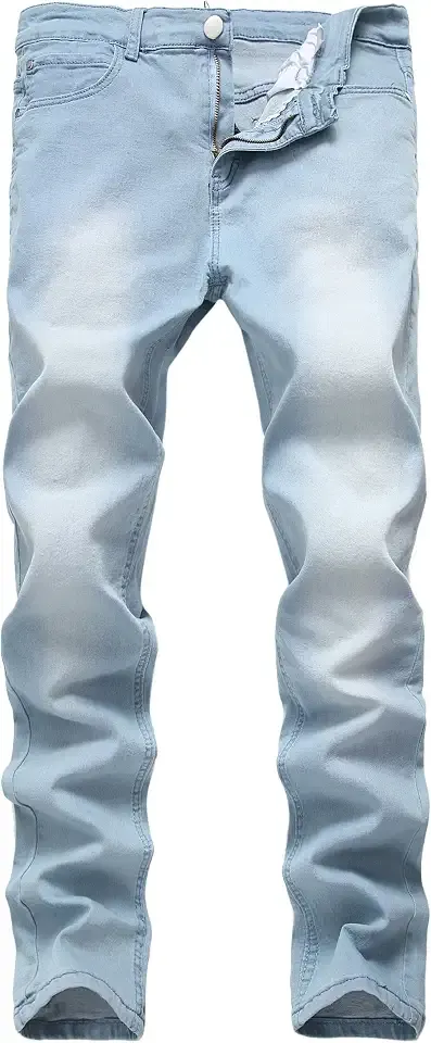 Men's Skinny Stretch Jeans, Slim Fit Washed Pencil Pants