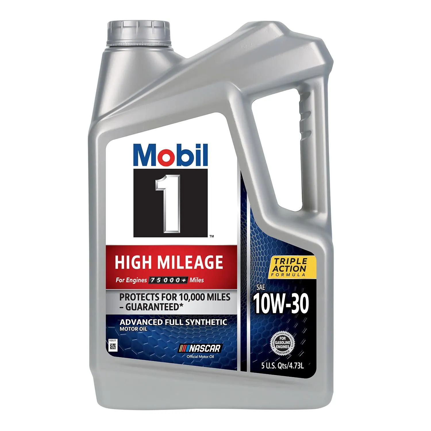 Mobil 1 High Mileage Full Synthetic 10W-30 Motor Oil 5 Quart