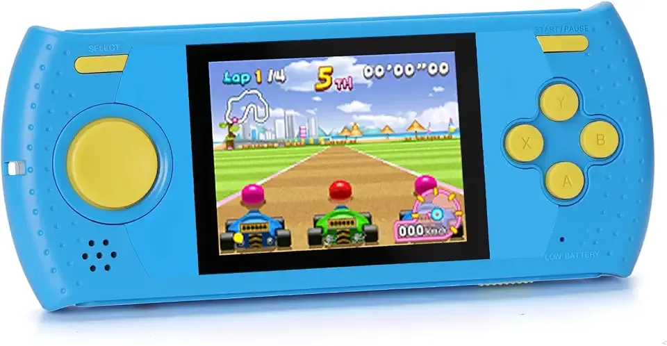 Handheld Game for Kids, Portable Video Gaming Player with 230 Classic Games, Rechargeable Travel Mini Arcade, 3.0'' HD Screen Electronic Toys for Boys Girls, Ideal Road Trip & Air Travel Gifts (Blue)