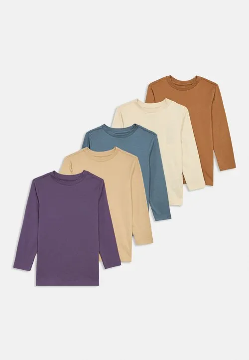 UNISEX 5 PACK - Topper langermet - light brown/tan/blue