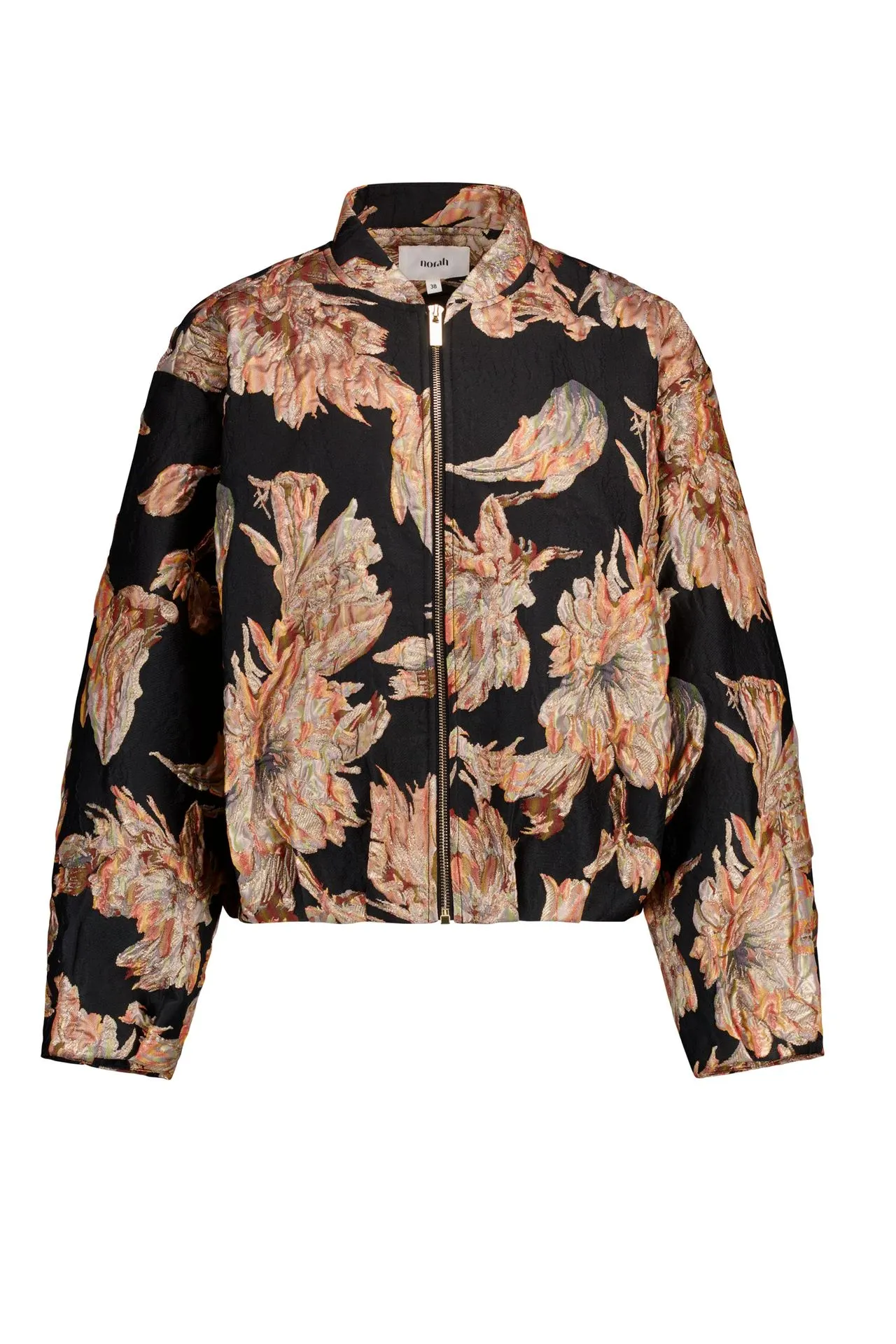 Zwart jacquard bomberjas