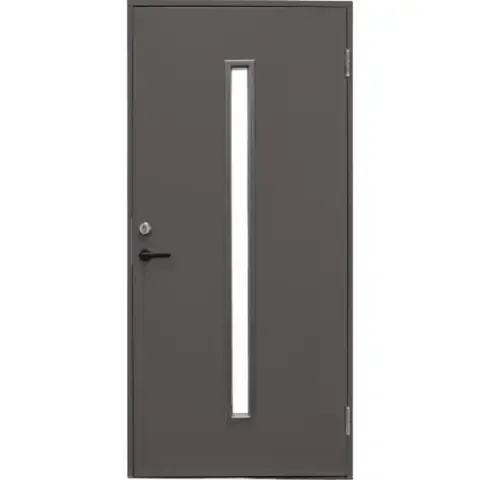 Ytterdør funkis glass 10x21h mørkgrå ncs s7000-n lås 565 syl 1275