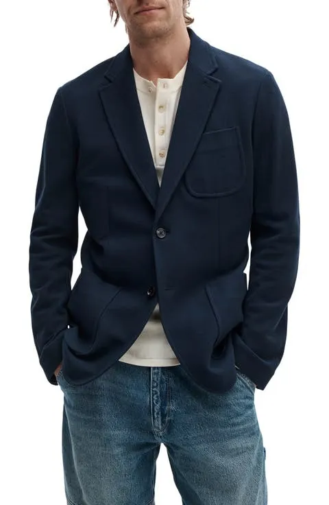 rag & bone Skeleton Navy Cotton Piqué Blazer
