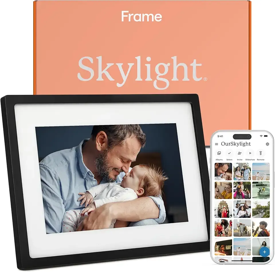 Skylight Frame – WiFi Digital Picture Frame Customer Support, Touch Screen Digital Photo Frame with Easy Setup, Photo Gifts for Parents and Grandparents - 10 Inch Black